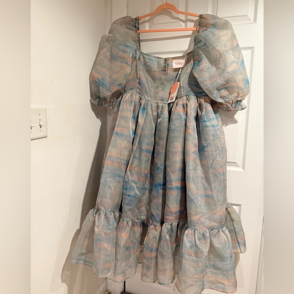 Selkie The Renoir Sky French Puff Dress